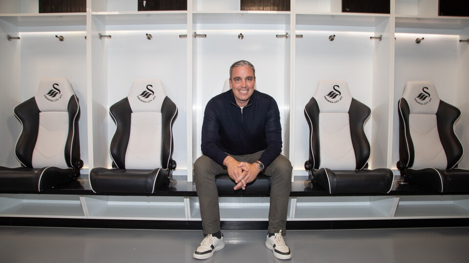 Michael Duff in the Swans changing room 