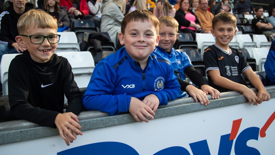Fans cheer on the Swans against Sheffield Wednesday