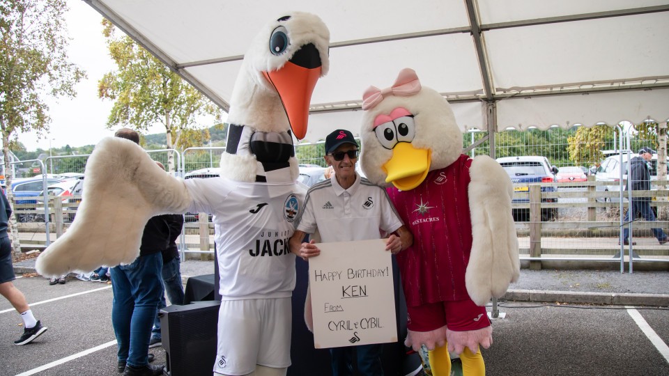 Fans cheer on the Swans against Sheffield Wednesday