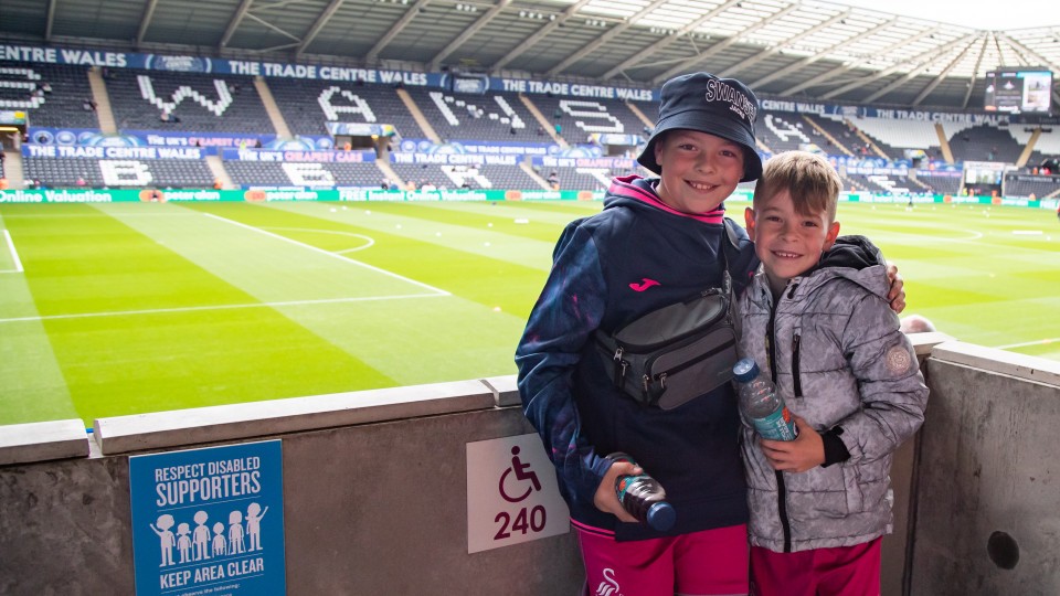 Fans cheer on the Swans against Sheffield Wednesday