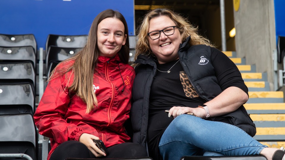 Fans cheer on the Swans against Sheffield Wednesday