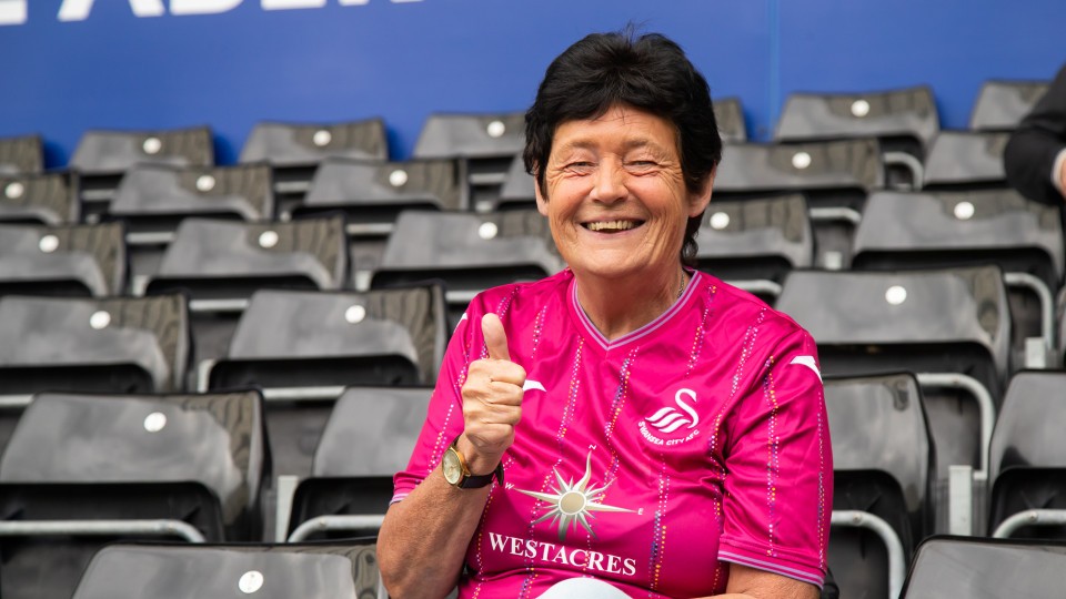 Fans cheer on the Swans against Sheffield Wednesday