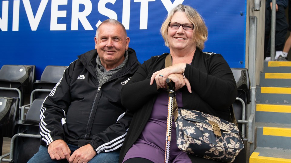Fans cheer on the Swans against Sheffield Wednesday