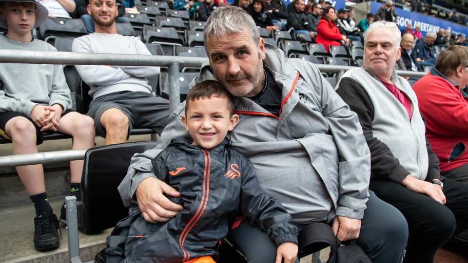 Fans cheer on the Swans against Sheffield Wednesday