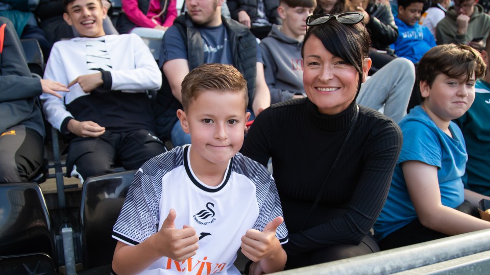 Fans cheer on the Swans against Sheffield Wednesday