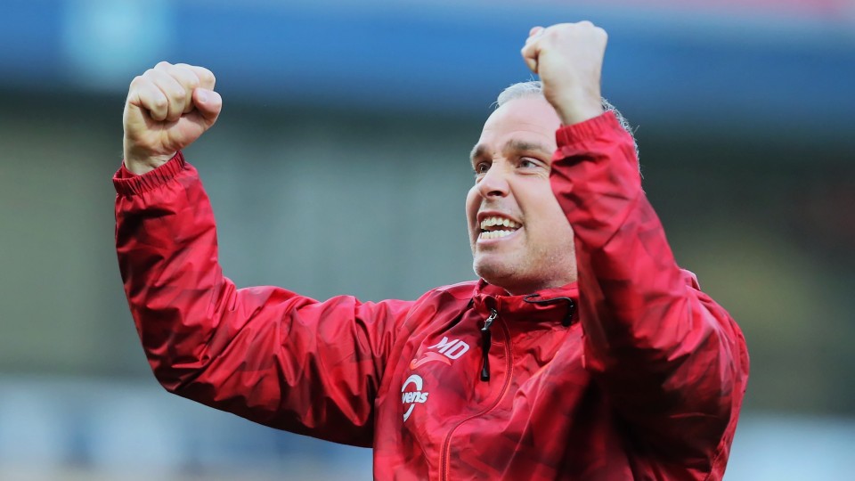 Michael Duff celebrates