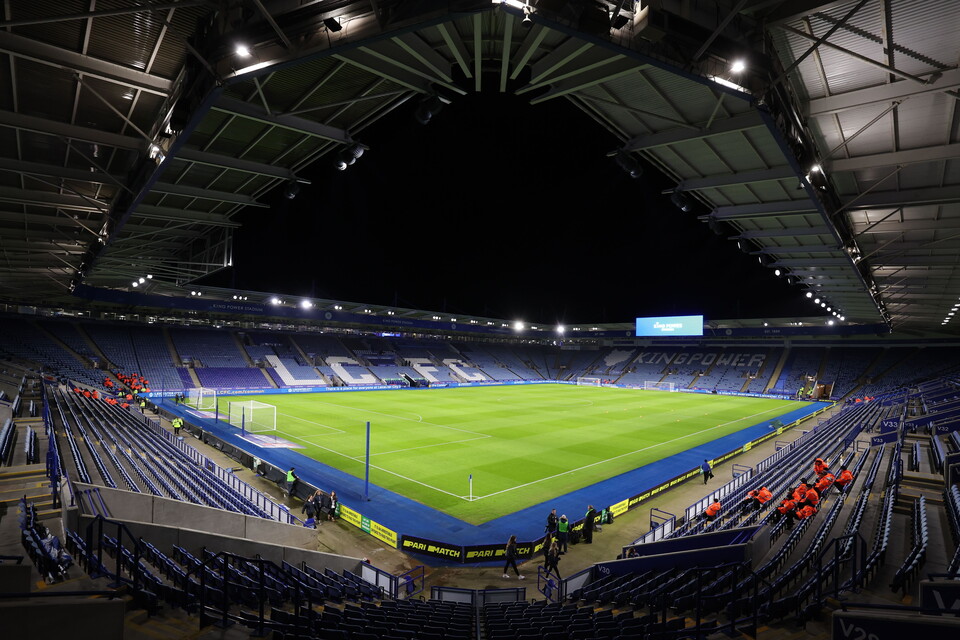 King Power Stadium at night
