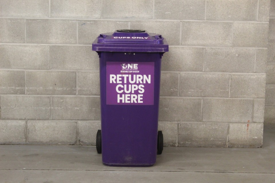 Return cups here bin