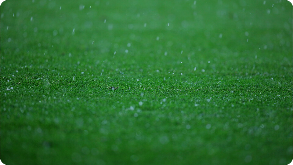 Rainfall on pitch of Chelsea game