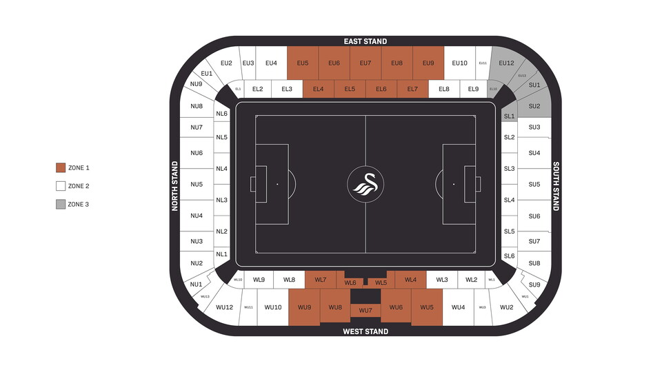 Zone map for ticketing