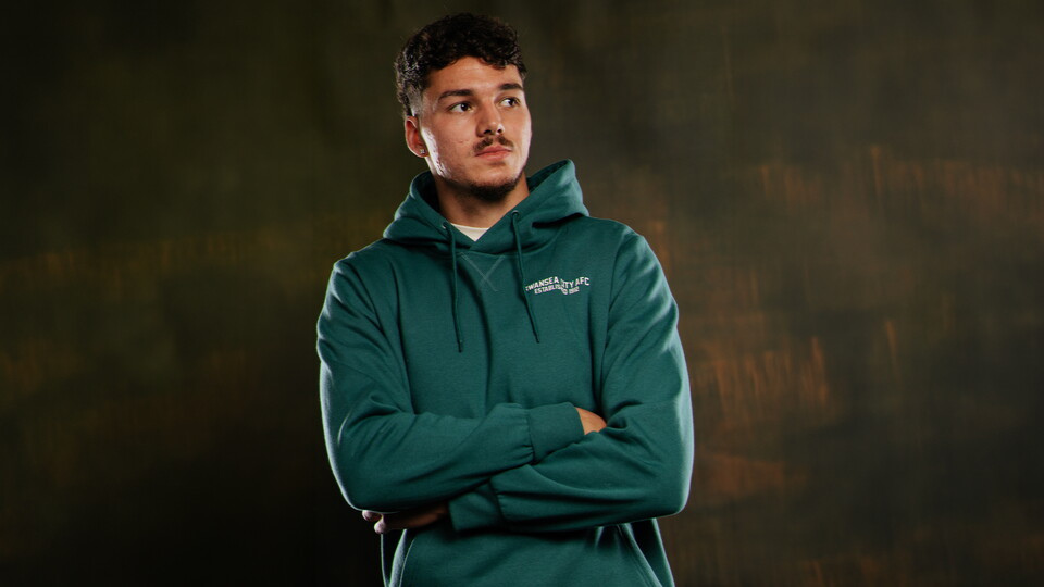 green hoodie front