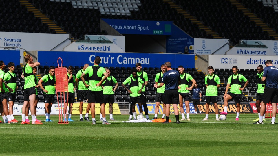 The Swans squad in training