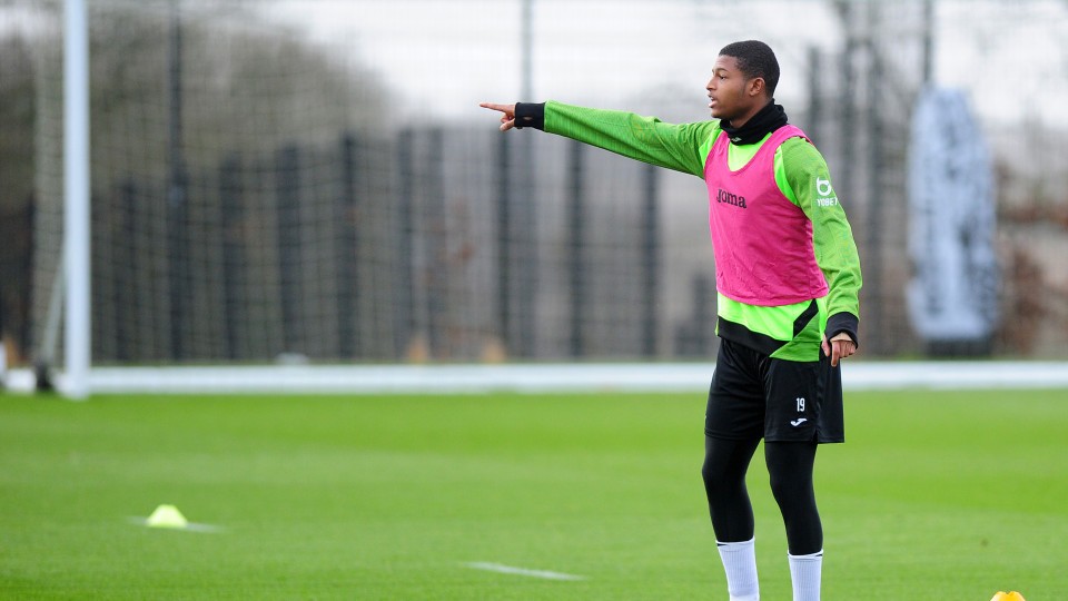 Training Rhian Brewster