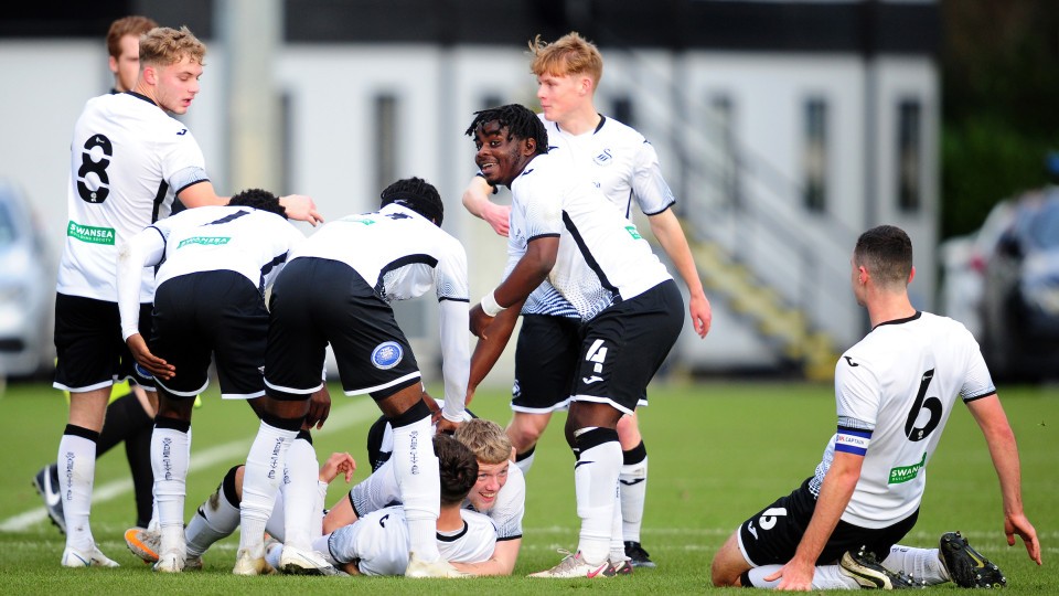 Swansea City U18s celebrate