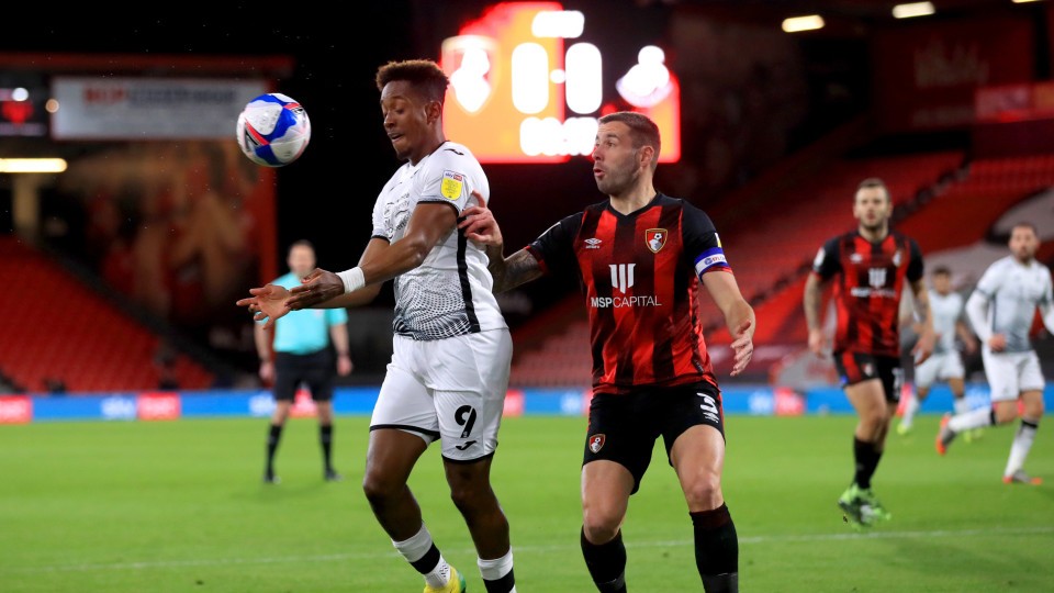 Bournemouth away Jamal Lowe