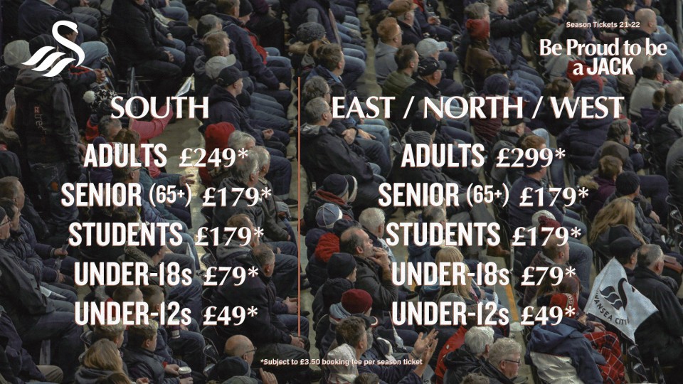 Season ticket prices 21-22