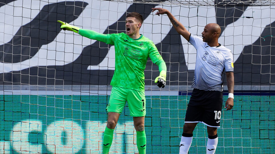Freddie Woodman and Andre Ayew