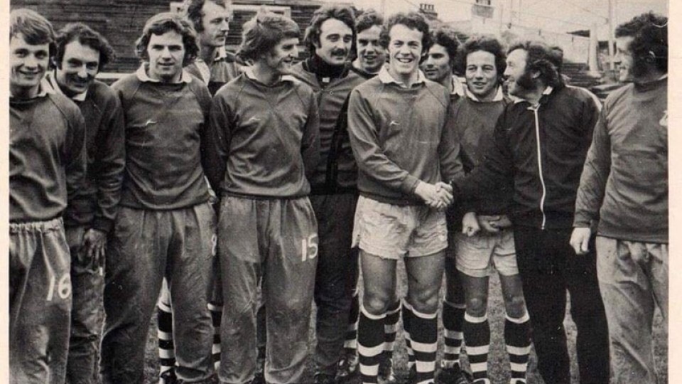 Harry Griffiths with some of the Swans squad