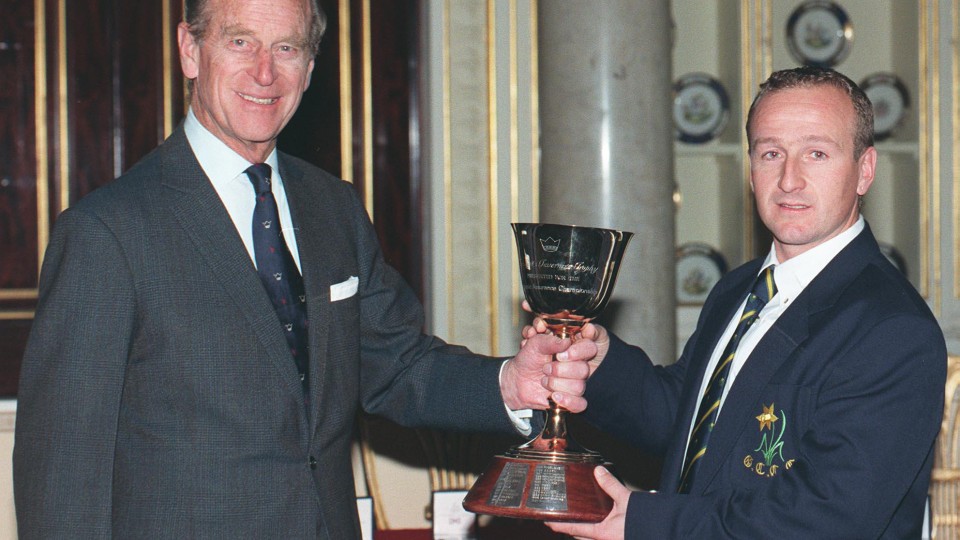 Tony Cottey with HRH Duke of Edinburgh