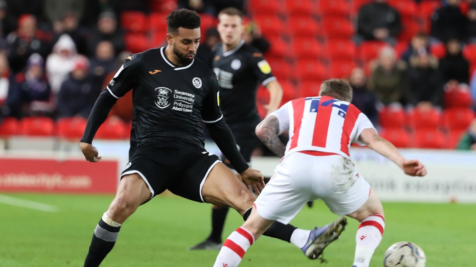 Stoke City away Cyrus Christie