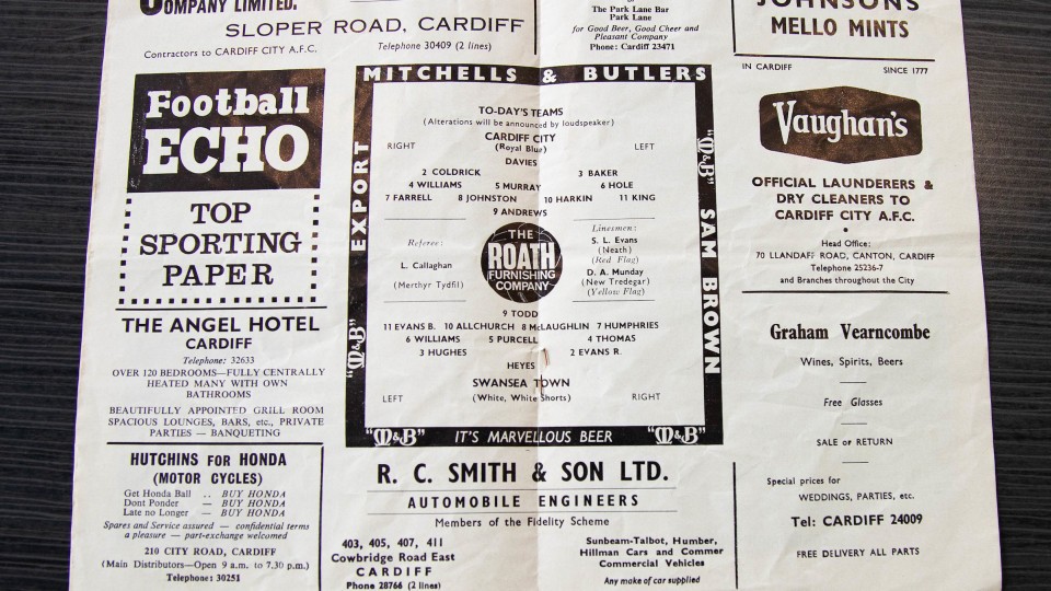 1966 Welsh Cup replay programme