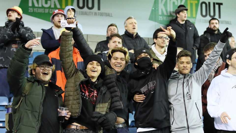 Swansea City fans at Millwall.
