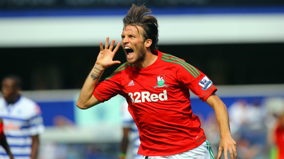 Michu celebration against QPR