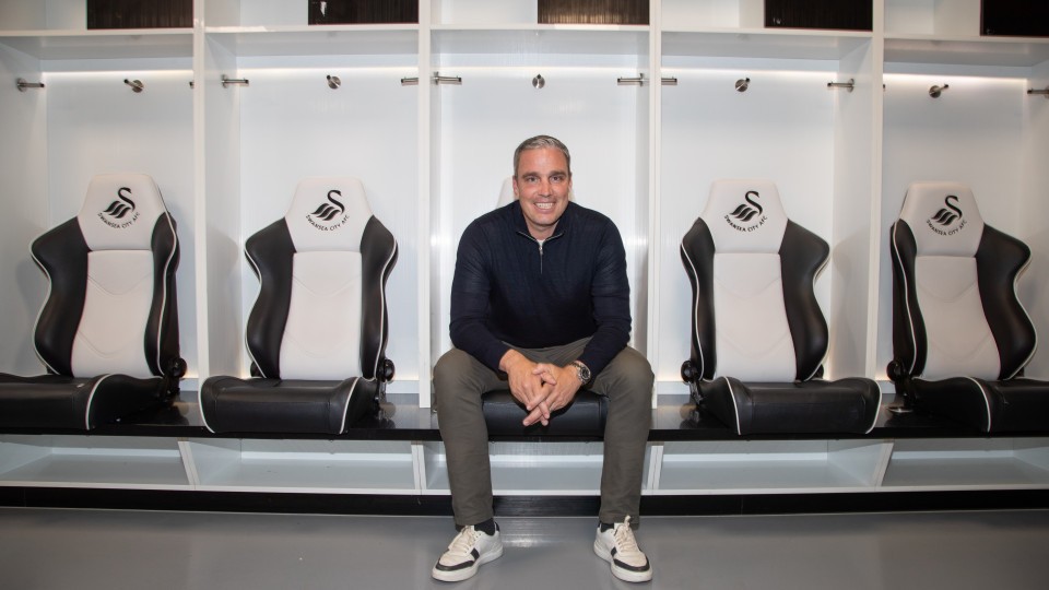 Michael Duff in the Swans changing room 