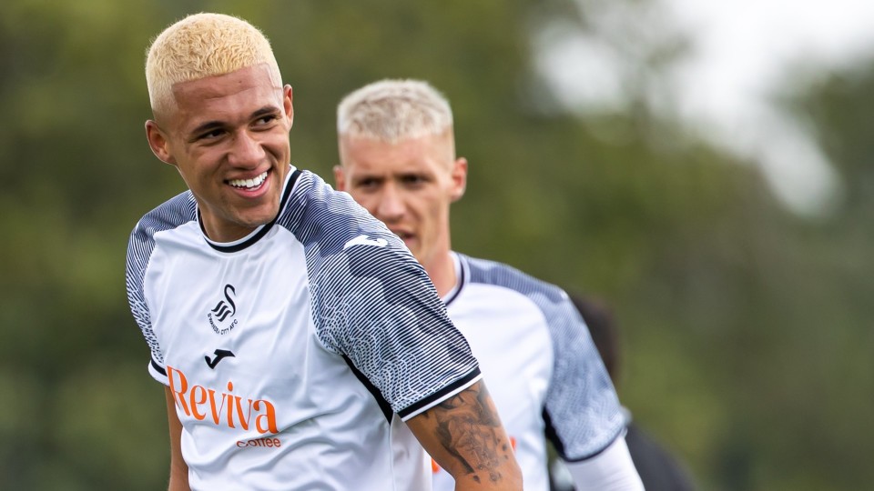 Nathan Wood celebrates his goal against Swindon Town pre-season