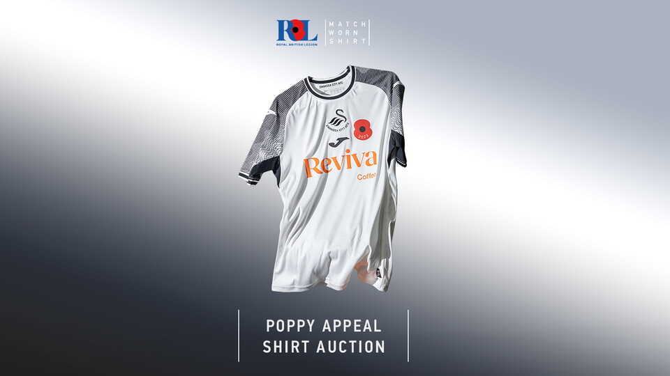 Swansea City Poppy Appeal Match Worn Shirts