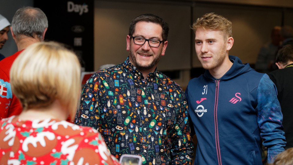 Ollie Cooper with fans at the DSA Christmas party