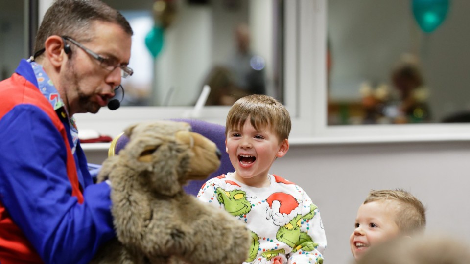 Children enjoying the Phil Lake christmas party 