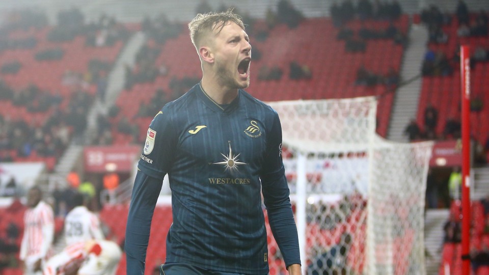 Harry Darling celebrates goal against Stoke City