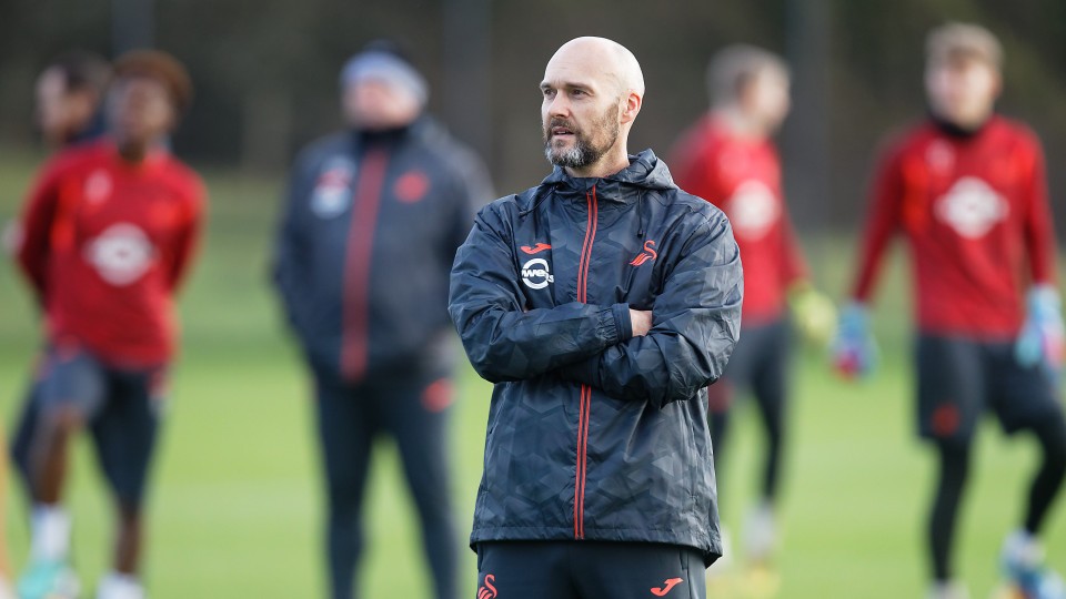 Luke Williams takes training