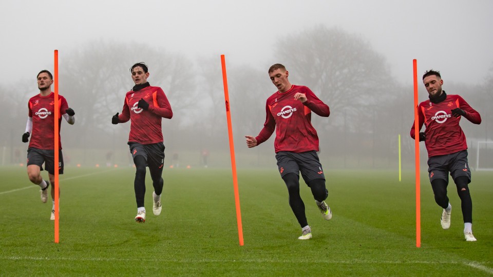 Blackburn training Liam Cullen Charlie Patino Jay Fulton Matt Grimes