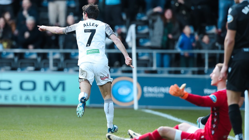 Joe Allen celebration Blackburn