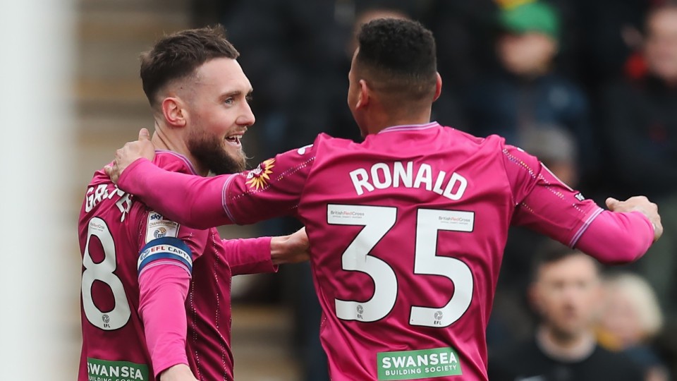 Matt Grimes Ronald Norwich celebration 