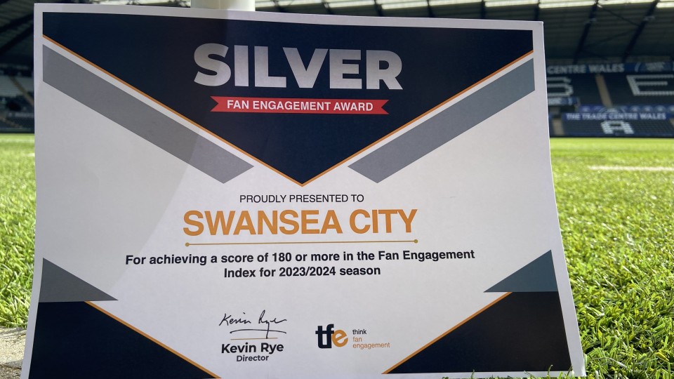 Swansea City's certificate silver award