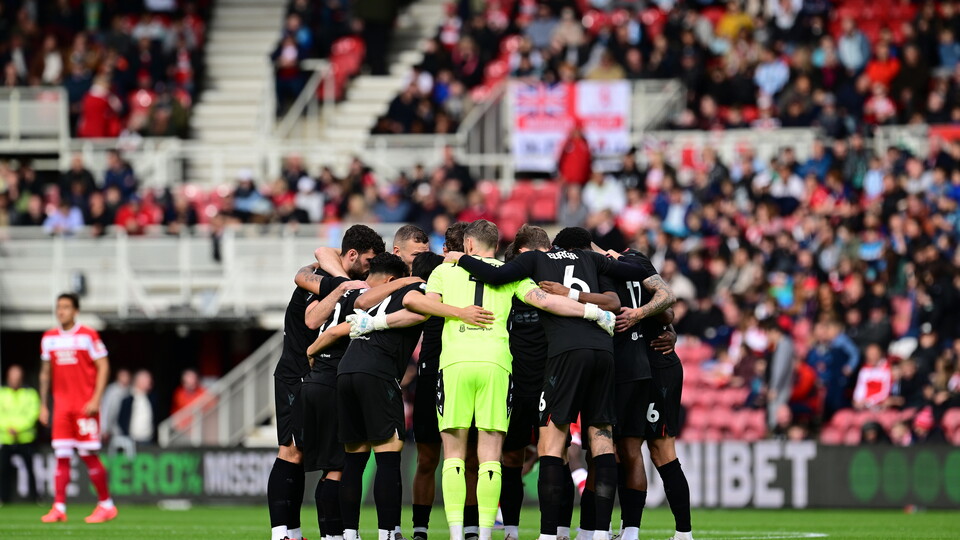 Stoke City huddle