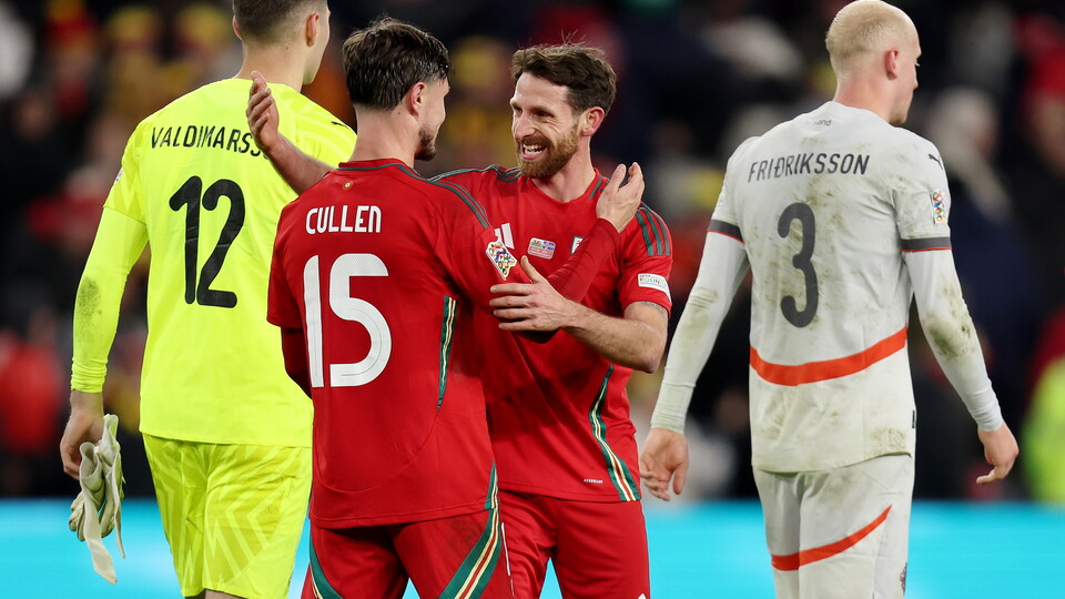 Liam Cullen and Joe Allen Wales