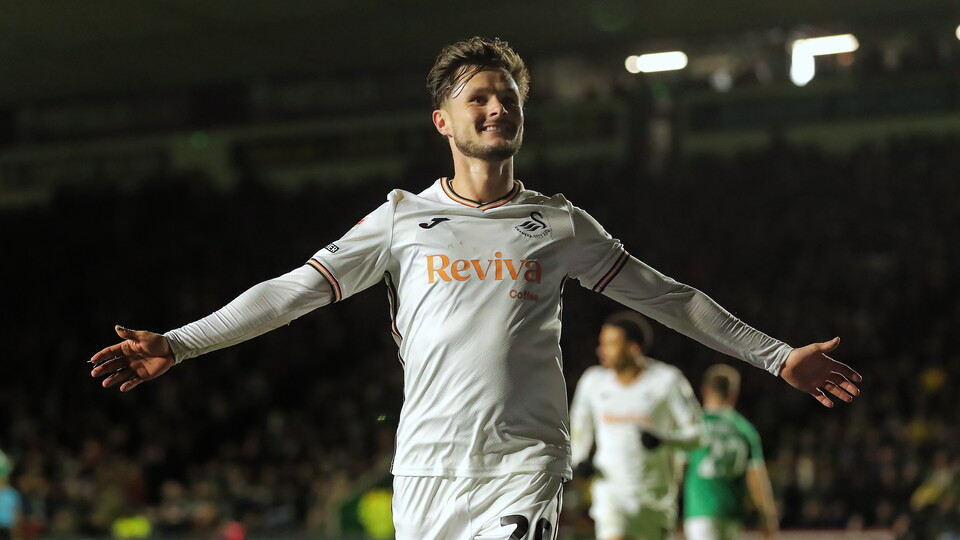 Cullen celebrates against Plymouth