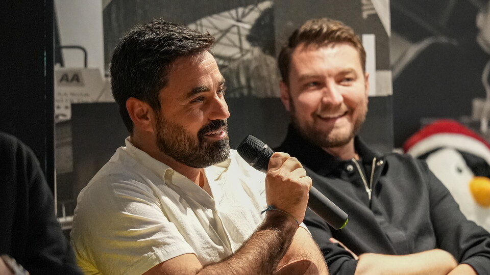 Vitor Matos answers a question at the December Fans' Forum