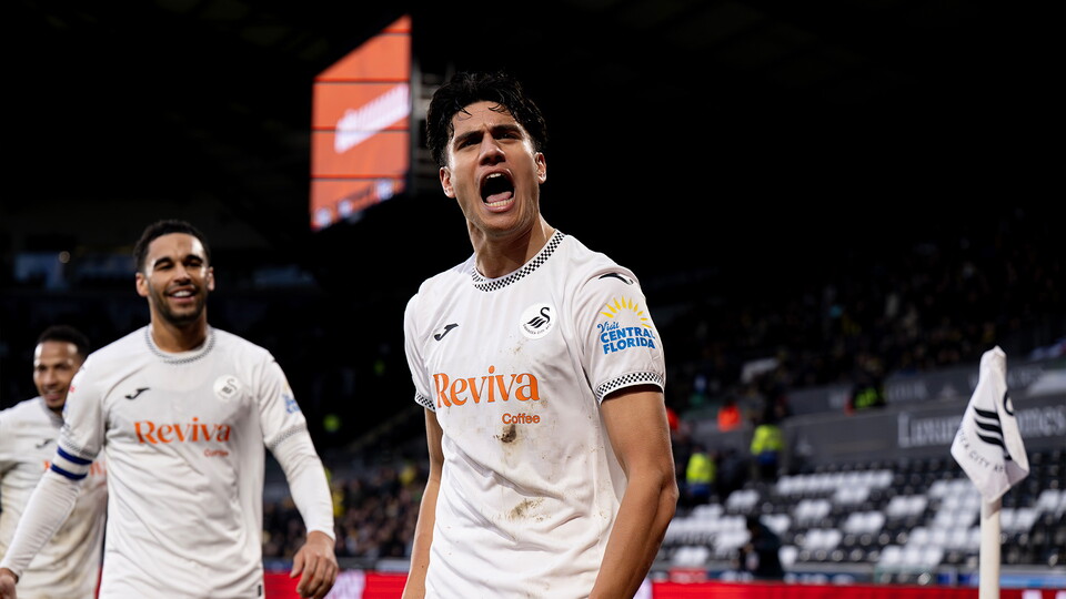 Stamenic celebration against Oxford