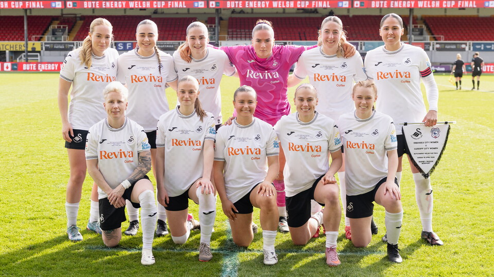 Swans Women Welsh Cup final team photo