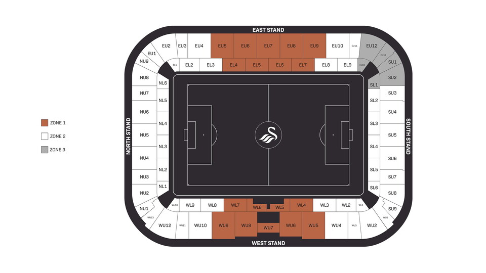 Zone map for ticketing