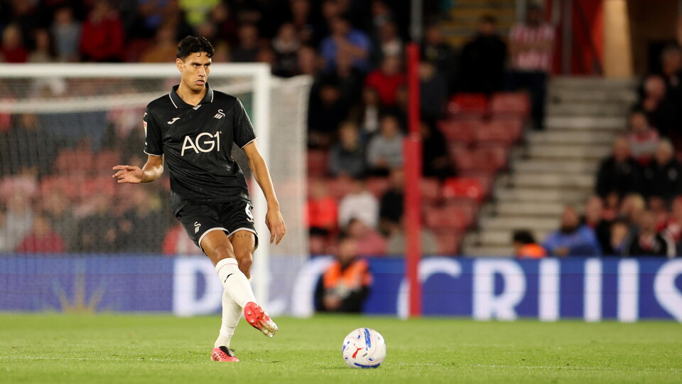 Marko Stamenic carries the ball at Southampton