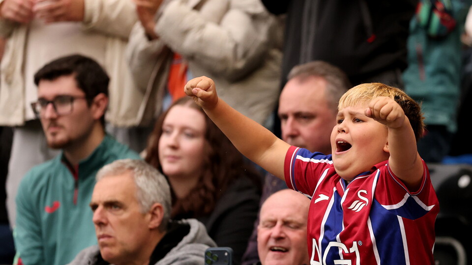 Swansea fans at Burnley game