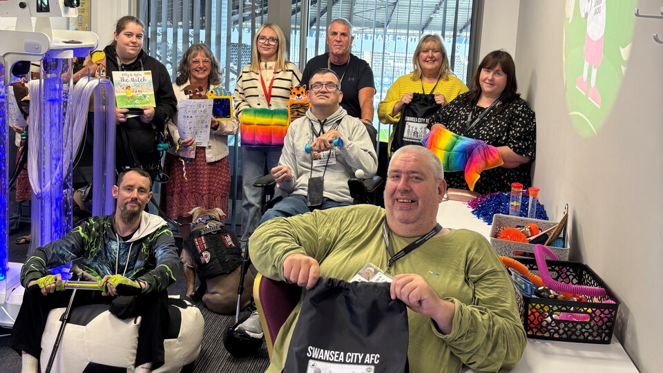 DSA members in the sensory room to celebrate sponsorship