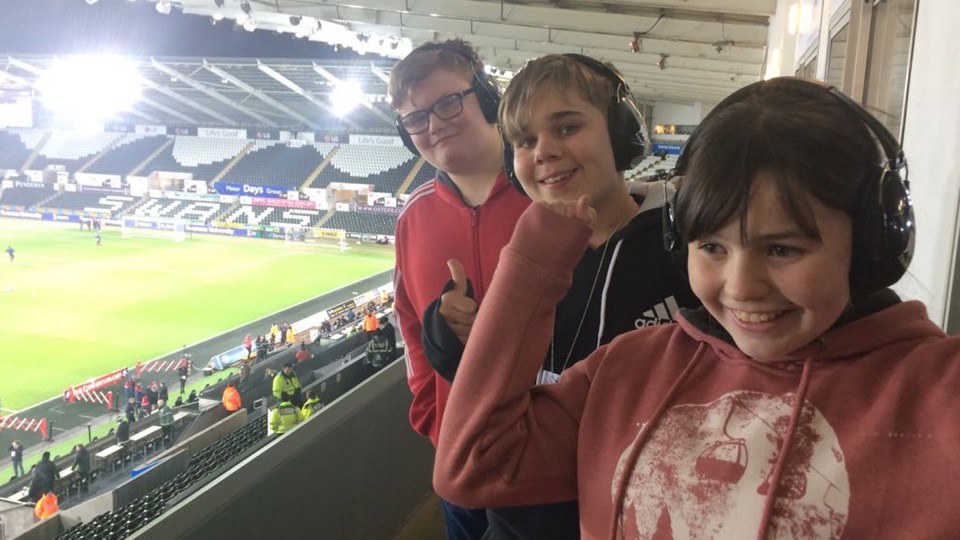 Three young players at the sensory room