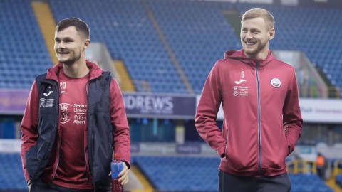 Harry Darling and Liam Cullen arrive at Millwall